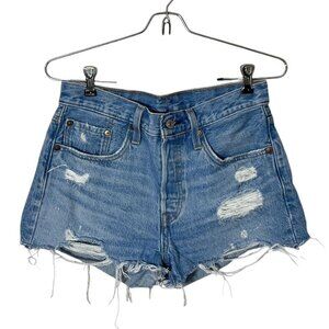 Levis‎ 501 Medium Wash Distressed Spring Summer Shorts